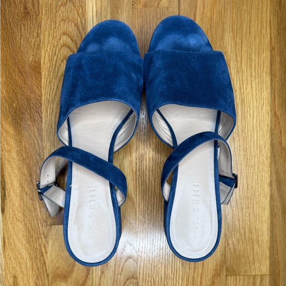 M. Gemi Navy Suede Platform Sandals - Handmade in Italy - Size 40 - Picture 4 of 7